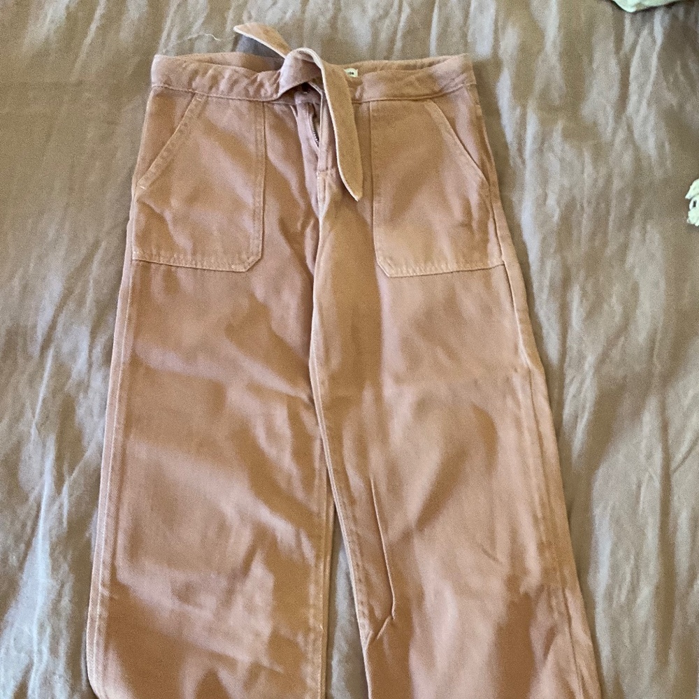 Raspberry denim jeans